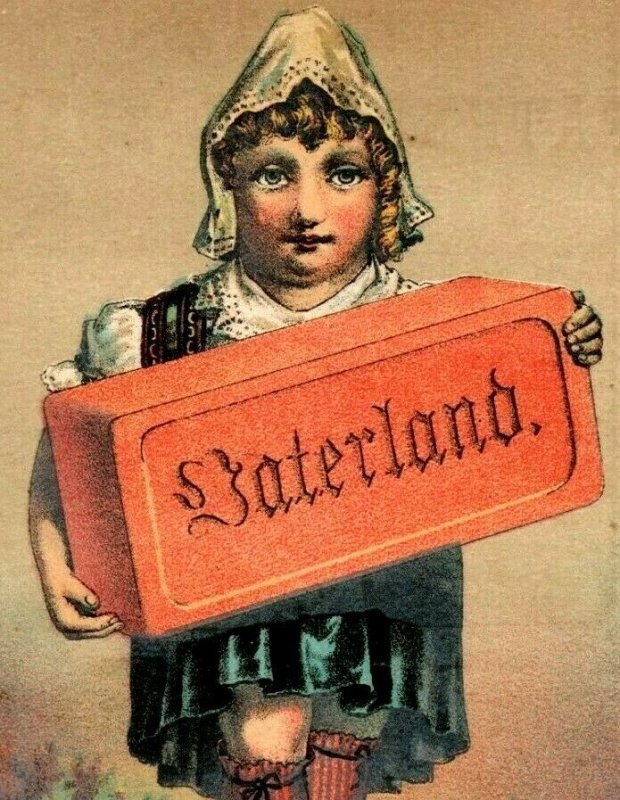 1870's Schultz Vaterland Fatherland Soap German Girl Zanesville OH P168