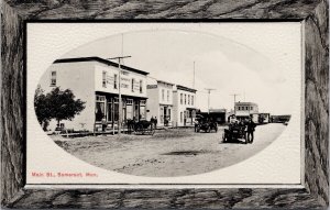 Somerset Manitoba Main Street Scene Departmental Store Oval Rumsey Postcard H34