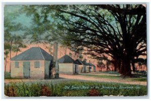 1914 Old Slave Huts Hermitage Exterior Building Street Savannah Georgia Postcard 