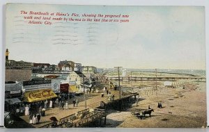 Atlantic City At Heinz's Pier Showing PROPOSED BOARDWALK 1911 Unique Postcard K8