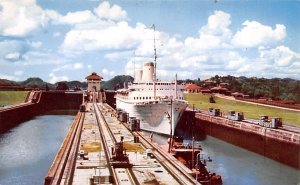 Tourist Liner SS Kungsholm Miraflores Locks Panama Unused 