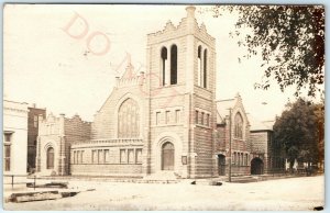 c1920s Sterling, IL Church Building Unknown RPPC Real Photo Postcard Childs A52