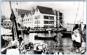 RPPC  CURACAO, N.W.I.  Netherland West Indies  HARBOR VIEW  1954   Postcard