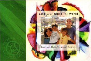 Salt Lake City, UT Utah  ROWLAND HALL~ST MARK'S SCHOOL 1998 Advert 4X6 Postcard