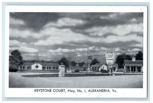 c1960s Keystone Court Hightway No. 1 Alexandria VA Unposted Vintage Postcard