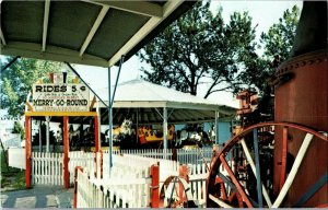 Merry-Go-Round Carousel Pioneer Village Minden NE Vintage Postcard F73