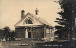 Bethel Maine ME William Bingham Gymnasium Real Photo c1910 Vintage Postcard