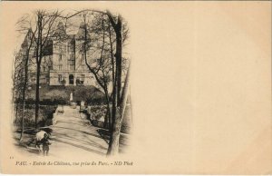 CPA Pau Entree du Chateau, vue prise du Parc FRANCE (1124240)