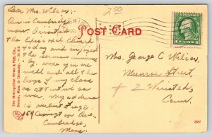 Cambridge Massachusetts~High School Bldg St View~Telephone Poles~1912 Postcard