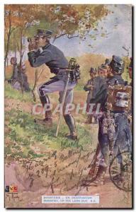 Postcard Old Army Infantry in observation