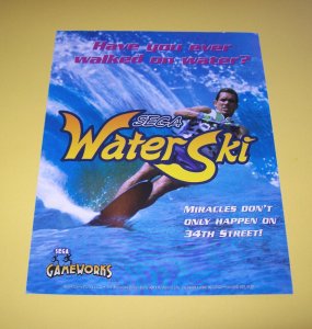 WATER SKI Original 2000 NOS Video Arcade Game Flyer Vintage Promo Artwork Retro