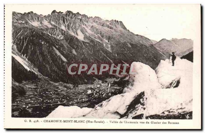 Old Postcard Chamonix Chamonix Valley for the Bossons glacier