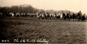 RPPC US Army 6th Field Artillery on Horses  Postcard