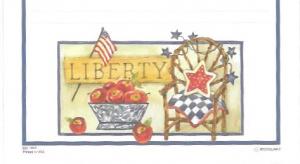 US Mint postcard - Tri fold card - Liberty - Red, White & Blue. Flag.