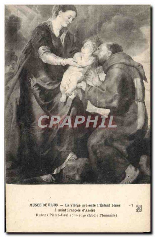 Old Postcard Museum of Dijon The Virgin presents the & # 39enfant Jesus in Sa...