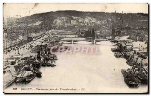 Old Postcard Rouen took the ferry Panorama