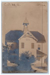 1906 High School Building Collins Center New York NY RPPC Photo Antique Postcard