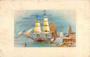 Congo West Virginia Sail Boat Departing Antique Postcard K19183