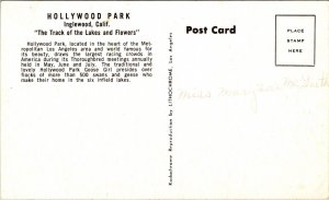 Hollywood Park Inglewood California Multi View Horse Race Track Chrome Postcard 