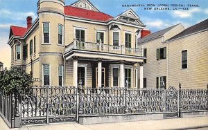 Ornamental Iron Fence Before the Civil War - New Orleans, Louisiana LA