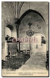 Old Postcard Candes L & # 39Eglise begun in 1175 The Chapel st martin