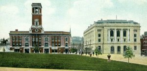 Postcard Early View of Central Fire Station & Post Office,  Providence, RI  N2