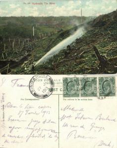 straits settlements, Malay Malaysia, Hydraulic Tin Mine (1913) Postcard