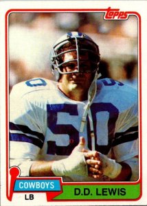 1981 Topps Football Card D D Lewis Dallas Cowboys sk60195