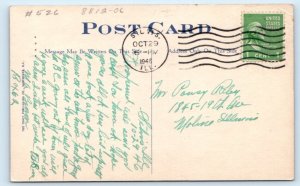 C.P.R. Banff Springs Hotel and Bow Valley CANADA 1946 Linen Postcard