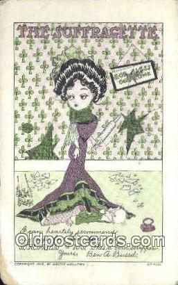 Artist Walter Wellman Suffragette Postcard, Womans Rights Post Card Old Vinta...