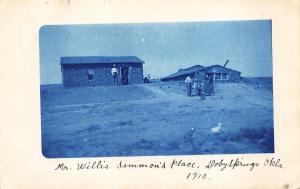 Doby Springs OK Willis Simmon's Place Sod House Real Photo Postcard