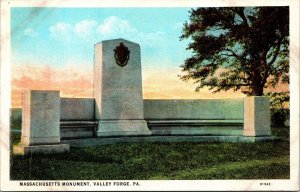 Massachusetts Monument Valley Forge Landmark Pennsylvania PA Postcard Unused UNP 