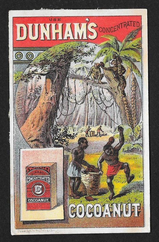 VICTORIAN TRADE CARD Dunham's Concentrated Coconut Blacks