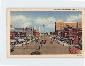 Postcard Broadway Looking North Fargo North Dakota USA