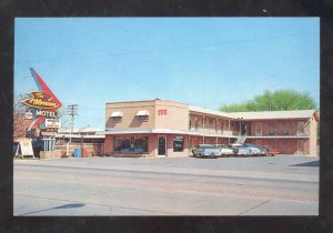 CLINTON OKLAHOMA ROUTE 66 THE MORRISON HOTEL OLD CARS ADVERTISING POSTCARD