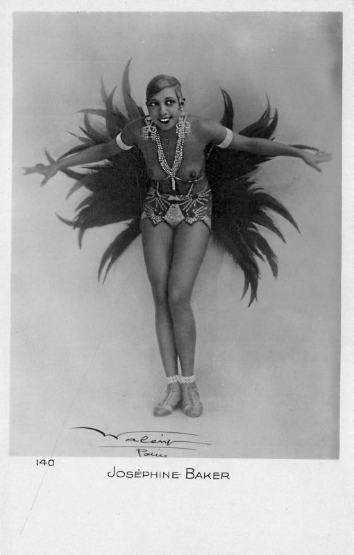 France Josephine Baker Entertainer Signed Pary, 140 Real Photo Postcard