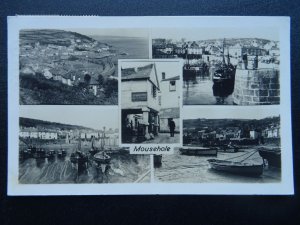 Cornwall MOUSEHOLE Village & Harbour 5 Image Multiview c1950s RP Postcard