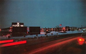 Syracuse, NY New York  SYRACUSE HILTON INN HOTEL Night View  ROADSIDE  Postcard