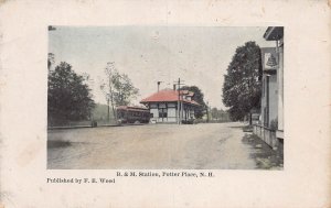 J83/ Potter Place New Hampshire Postcard Railroad Depot Station 193