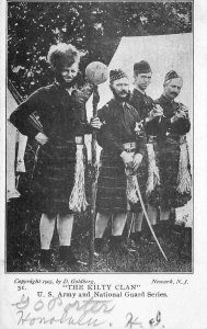 THE KILTY CLAN US Army & National Guard Scottish Kilts 1909 Vintage Postcard