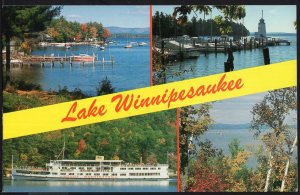 New Hampshire ~ MultiView of LAKE WINNIPESAUKEE - Chrome 1950s-1970s