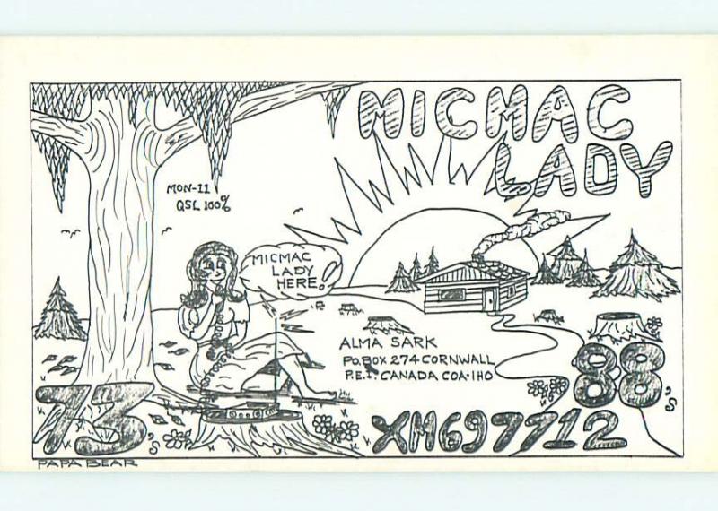 risque SEXY GIRL - QSL HAM RADIO CARD Cornwall Prince Edward Island Canada t1223