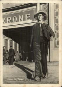 Circus Carl Krone Tall Man Freak Show Bimbo Tallest Man in Europe Postcard