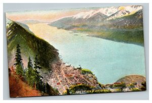 Vintage 1910's Postcard Aerial View Juneau & Treadwell Mines Juneau Alaska