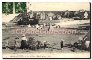 Old Postcard Arromanches beach has Maree Basse