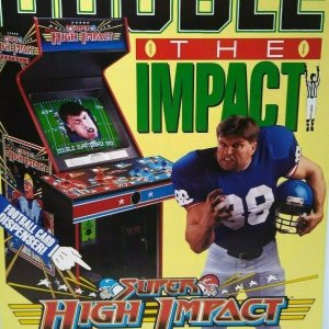 Super High Impact Arcade Flyer Original Video Game Football 8.5 x 11 Vintage