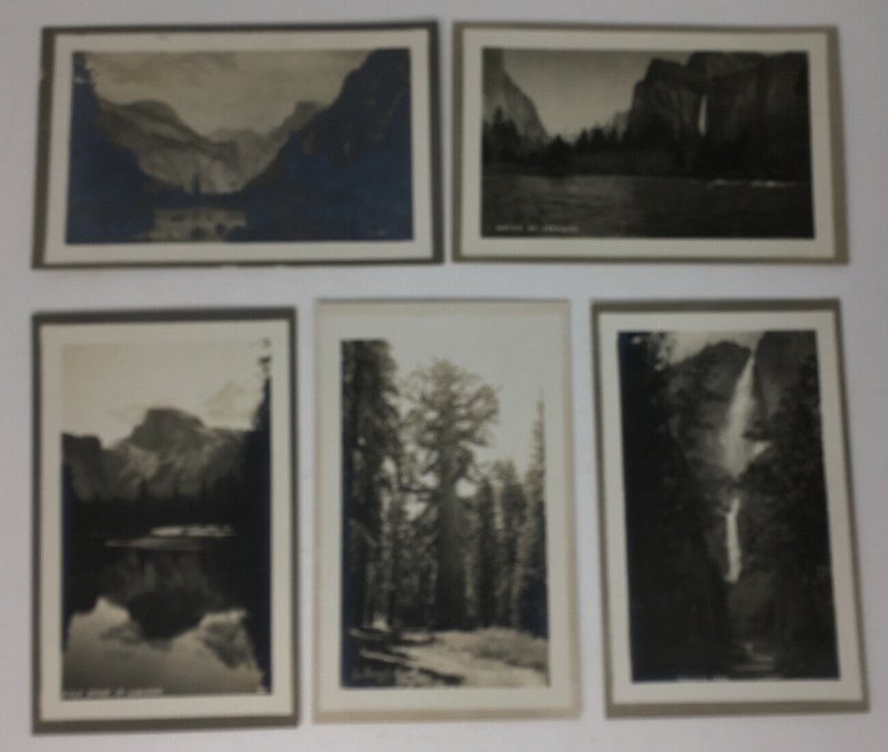 Lot of 5 Pillsbury Picture Co. Yosemite CA RPPC Postcard Real Photos AZO