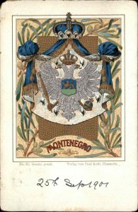 Montenegro Kohl Heraldic Shield Crown c1910 Vintage Postcard
