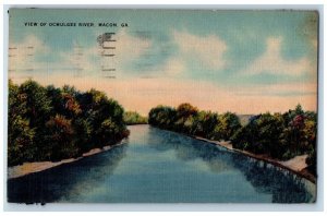 Macon Georgia Postcard View Ocmulgee River Exterior Lake c1942 Vintage Antique