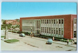 Red Deer Alta Canada Postcard The Modern Post Office Building Cars 1966 Vintage